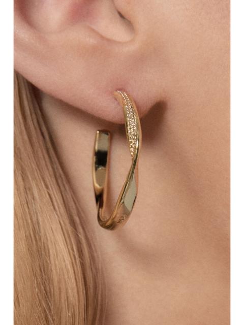 KAREN MILLEN 14kt Gold Plated Textured Twist Hoop Earrings
