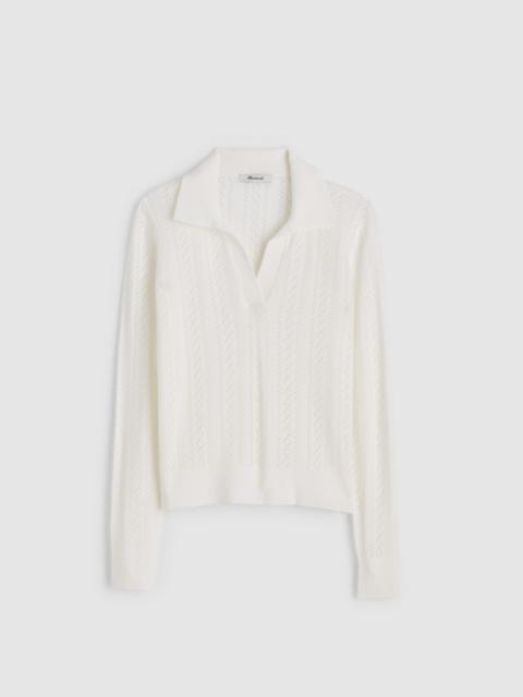 Madewell Pointelle-Stitch Polo Sweater