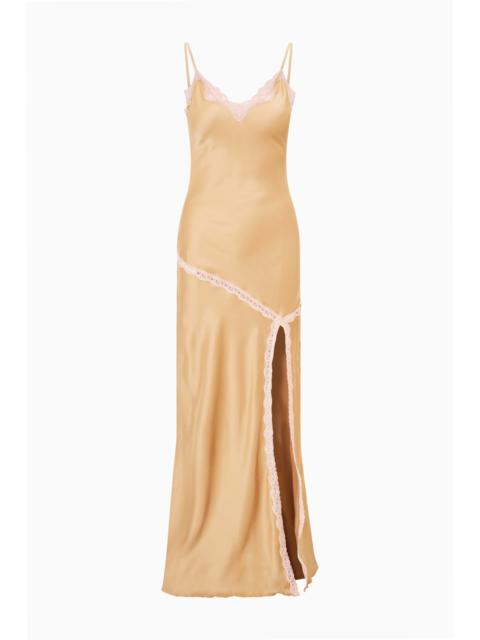 LoveShackFancy Blewett Silk Lace-Trimmed Dress