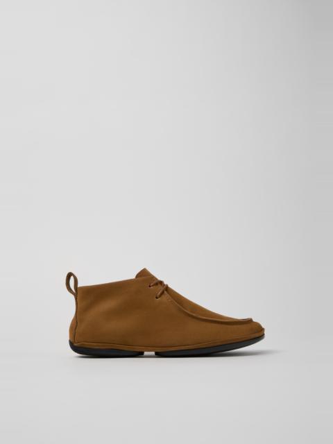 CAMPER Right Nina Brown Nubuck Ankle Boots for Women.