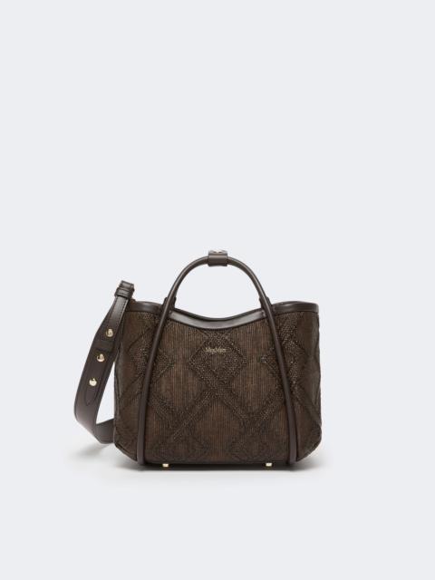 Max Mara Extra-small Marine bag in diamond-patterned basketweave - DARK BROWN