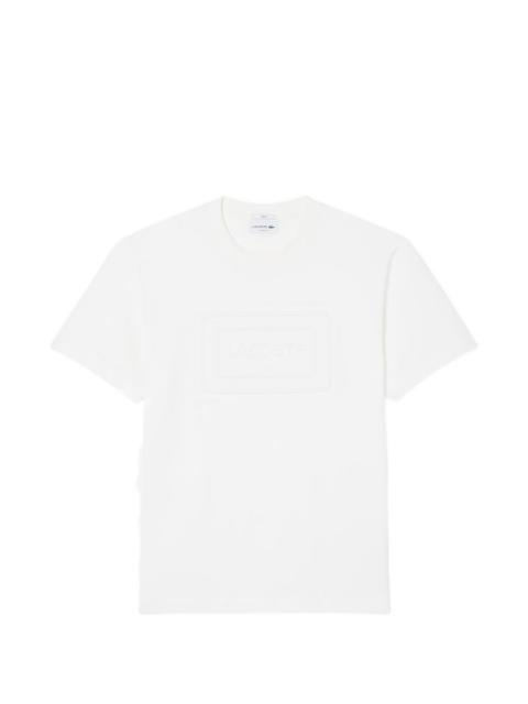 LACOSTE embossed-logo round-neck T-shirt
