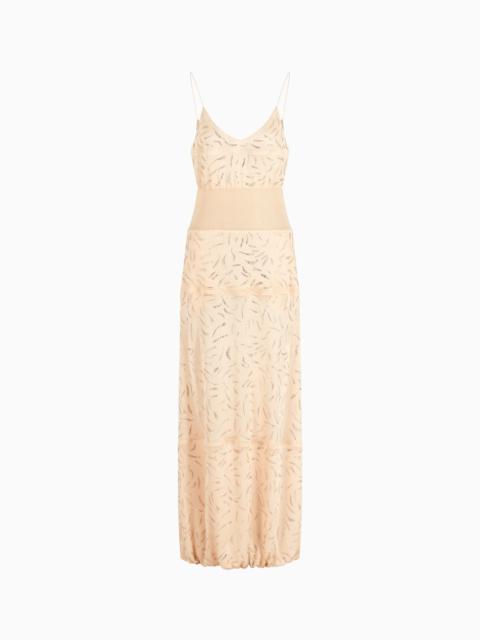GIORGIO ARMANI LONG DRESS IN VISCOSE JERSEY WITH RHINESTONES