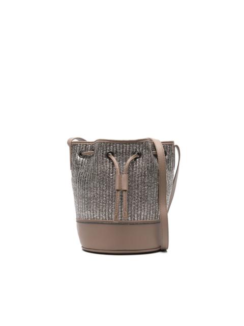 Brunello Cucinelli metallic raffia bucket bag