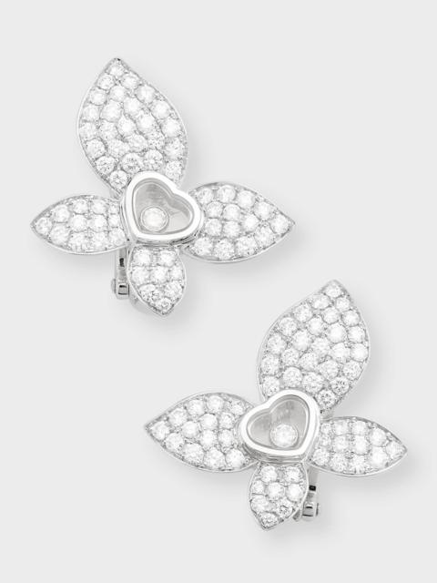 Happy Butterfly 18K White Gold Diamond Earrings