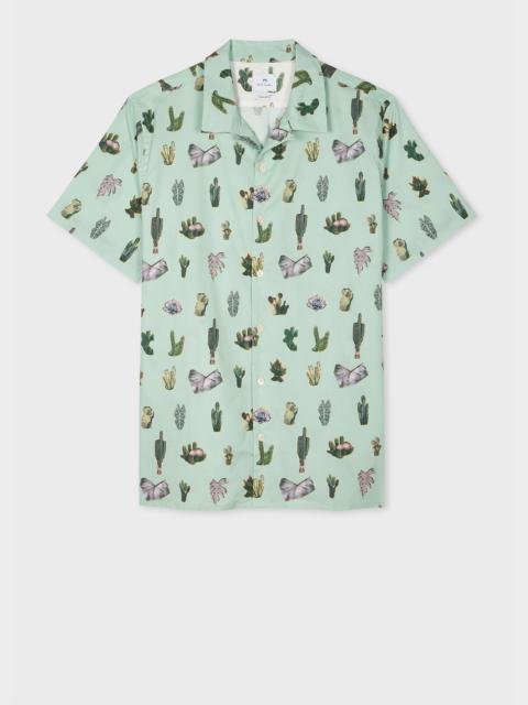 Paul Smith Pale Green Short Sleeve Prickly Pear Shirt