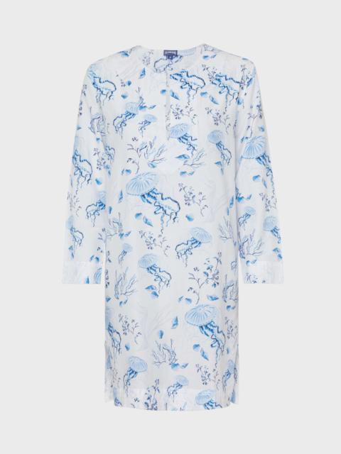 Women Cotton and Silk Kaftan Medusa and Shells