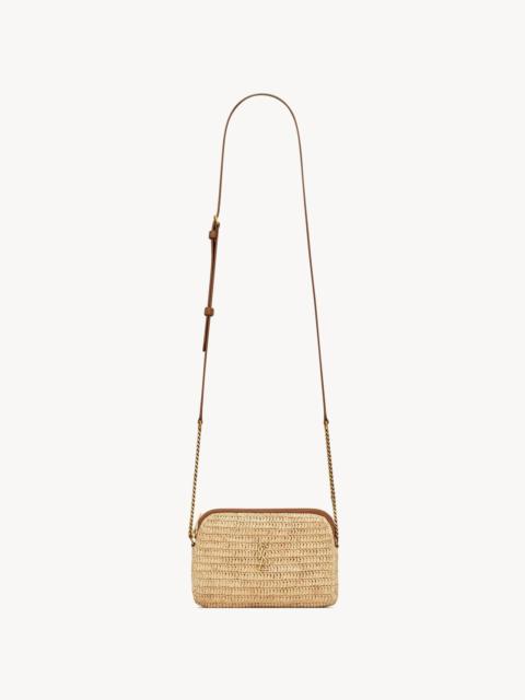 SAINT LAURENT GABY ZIPPED POUCH IN RAFFIA