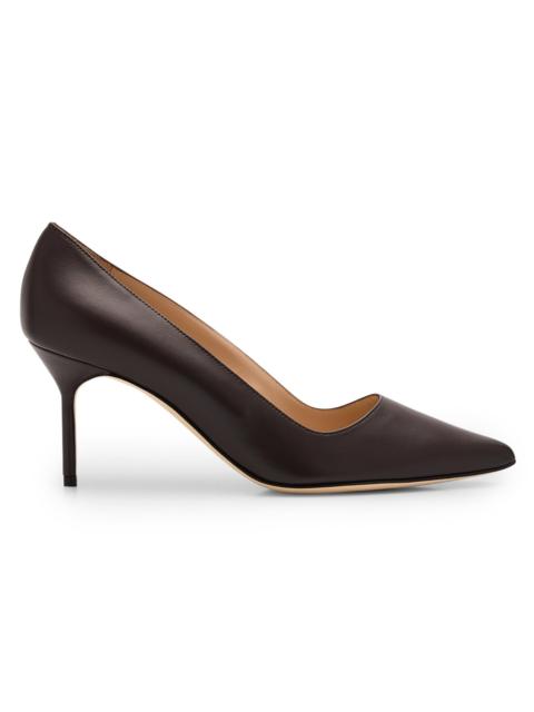 Manolo Blahnik Women's BB 70mm Leather Stiletto Pumps - Dark Brown