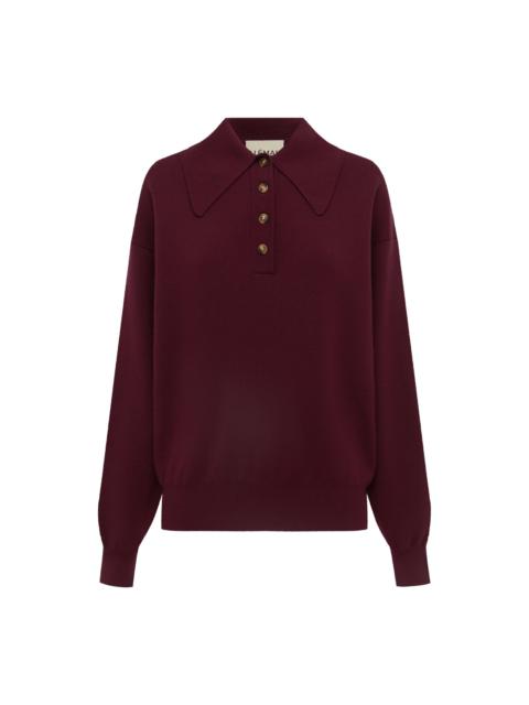 ALÉMAIS Claudia Plum Knit Polo