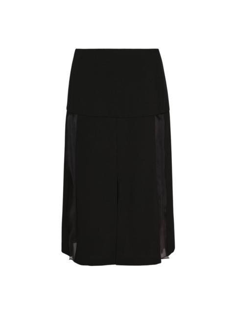 Jil Sander Fluid Wool Sablé Midi Skirt