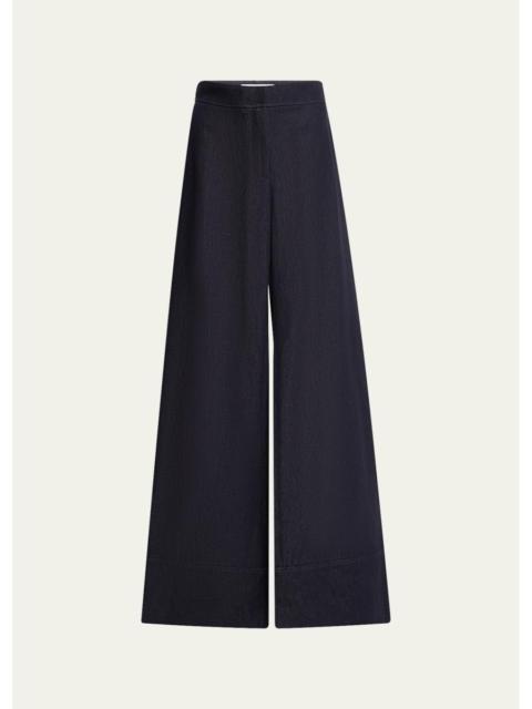 Lafayette 148 New York Charles Wide-Leg Twill Pants