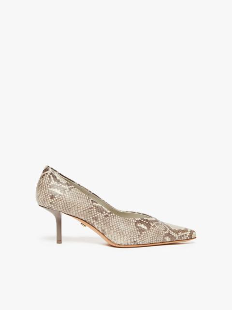 Max Mara MMPITONE Python-print leather court shoes