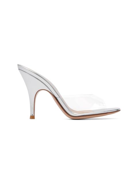Gianvito Rossi Silver Sofia Mule 95 Heeled Sandals