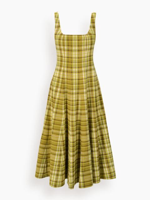 STAUD Wells Dress in Pepperoncini Plaid