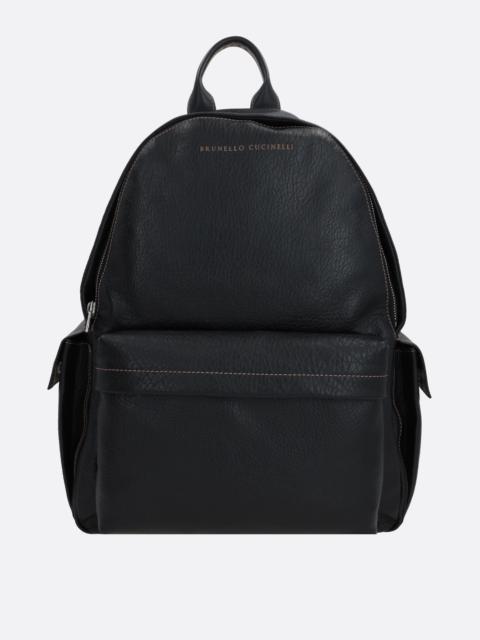 Brunello Cucinelli GRAINY LEATHER BACKPACK