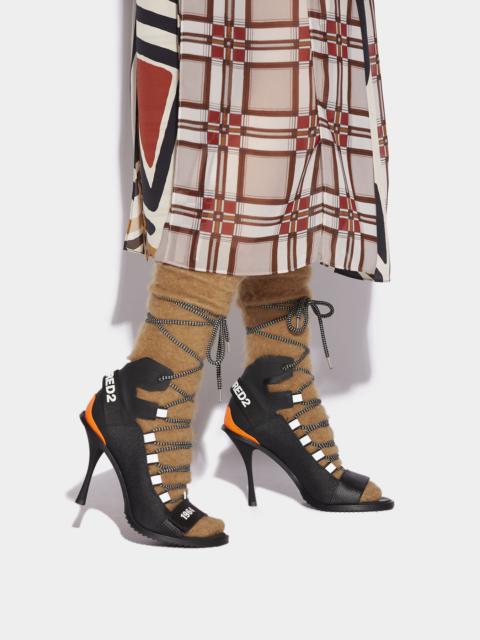 DSQUARED2 TECHNO HIKING HEELED SANDALS
