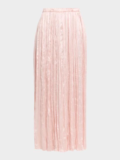 ADAM LIPPES Aria Pleated Silk Maxi Skirt