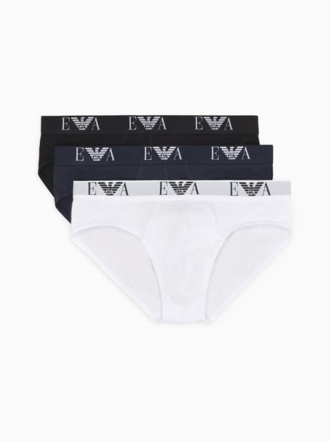 EMPORIO ARMANI Three-pack of briefs with essential monogram logo