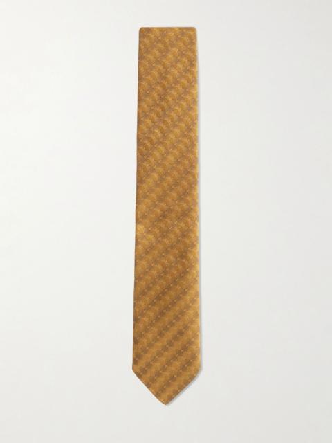Dries Van Noten Silk-jacquard tie Mustard
