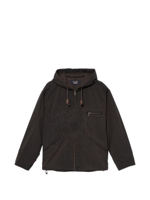 washed hooded jacket