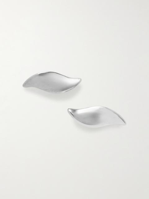 KHAITE Leaf Silver-tone Clip Earrings