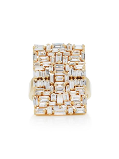 SUZANNE KALAN White Diamond Baguette Ring gold