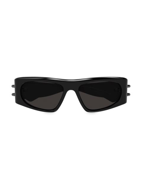 Alexander McQueen Men's Piercing AM0471S 53MM Rectangular Sunglasses - Dark Grey Black