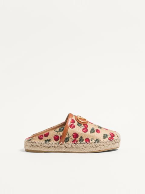 Valentino VLOGO SIGNATURE MULE WITH CHERRYFIC MOTIF 25MM