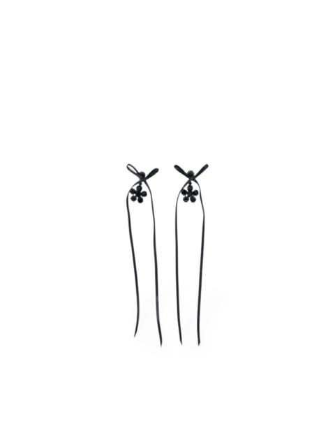 Simone Rocha crystal-embellished ribbon earrings