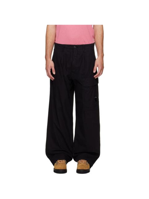 C.P. Company Black Micro-Reps Boxy Pleats Cargo Pants