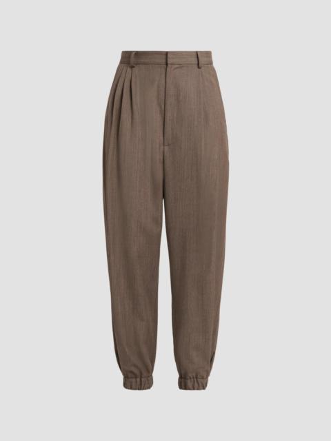 Moschino Women's Pleated Wool Trousers - Brown