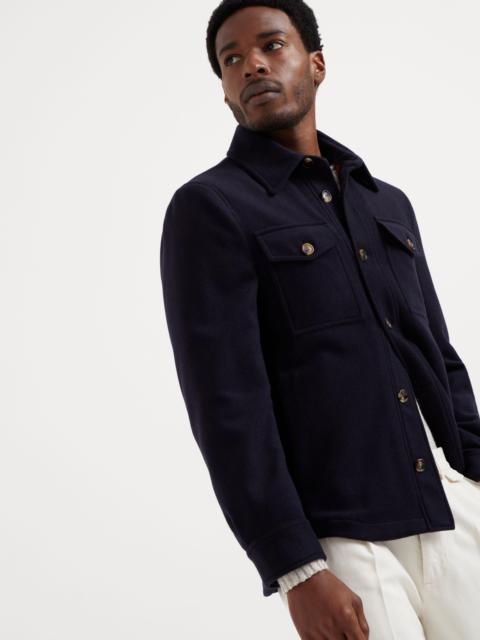 Lightweight water-resistant cashmere overshirt