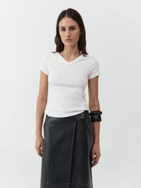 ST. AGNI Organic Cotton V Neck Tee - White