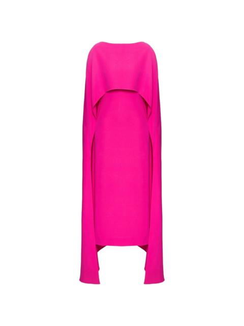 Valentino cape-sleeve silk dress
