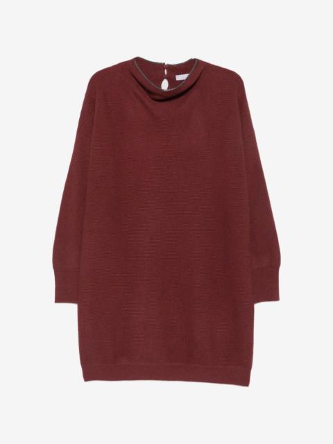 Brunello Cucinelli ribbed-knit keyhole-detail dress