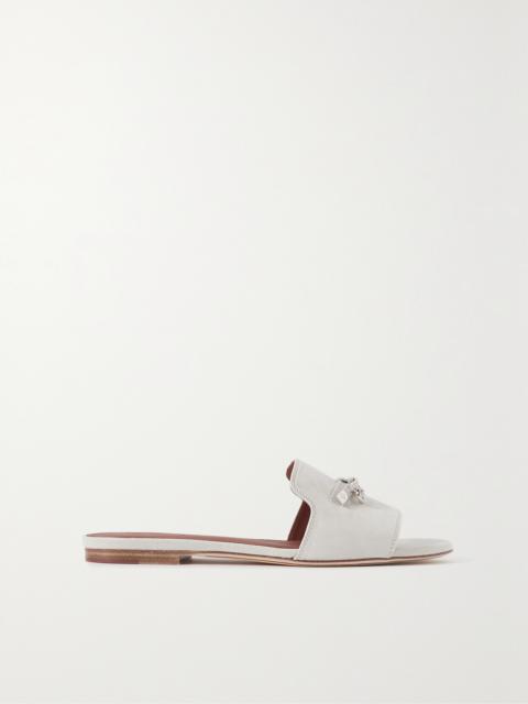 Loro Piana Summer Charms Suede Slides