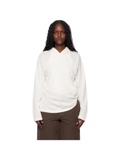 ESSENTIALS Off-White Holiday Embroidered Classic Fit Long Sleeve Hoodie