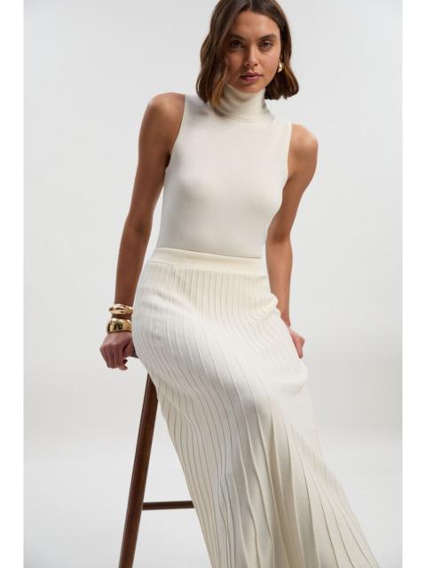 KAREN MILLEN High Waisted Textured Knit Full Maxi Skirt