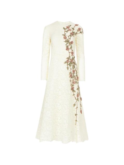 COSTARELLOS Marlena lace A-line midi dress