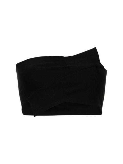 wrapped-sleeves jersey bandeau top