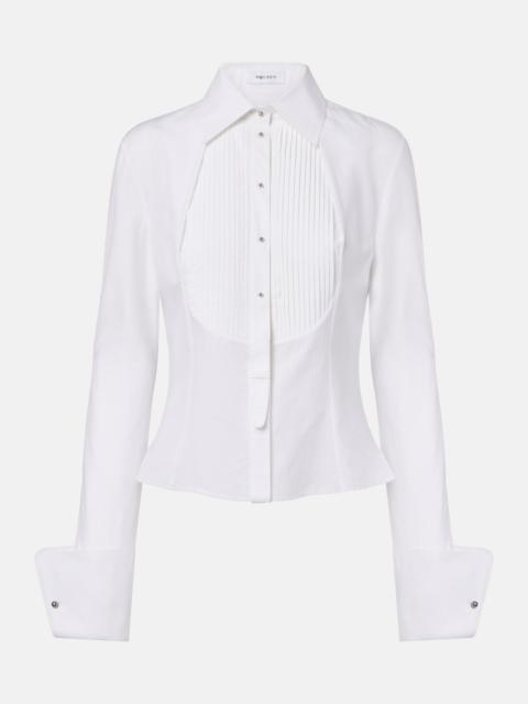Alexander McQueen Plissé striped cotton shirt