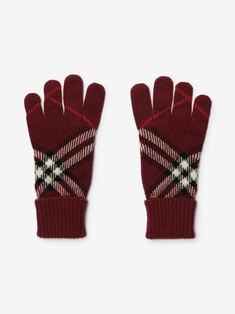 Burberry Check Cashmere Blend Gloves