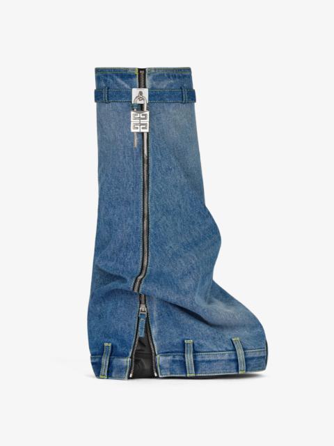 Givenchy SHARK LOCK BIKER BOOTS IN WRAPPED DENIM
