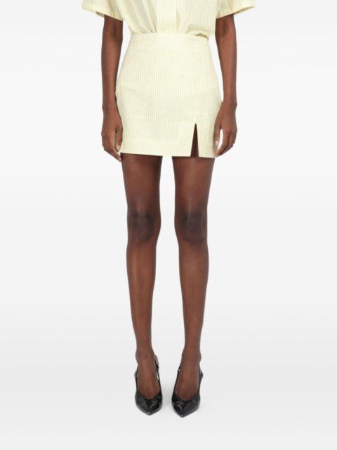 ROWEN ROSE cotton striped mini skirt