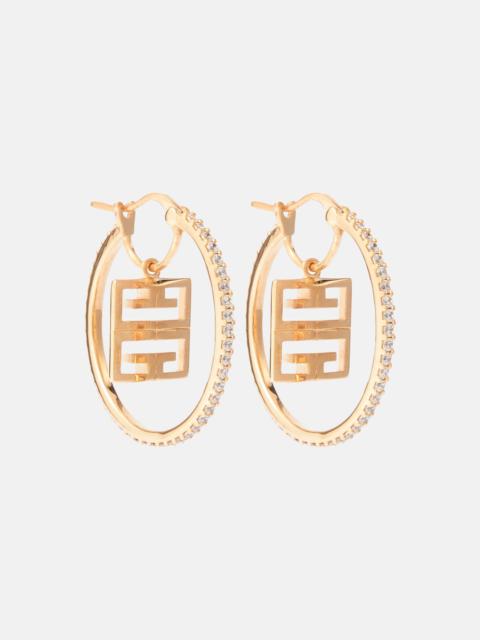 4G crystal-embellished hoop earrings