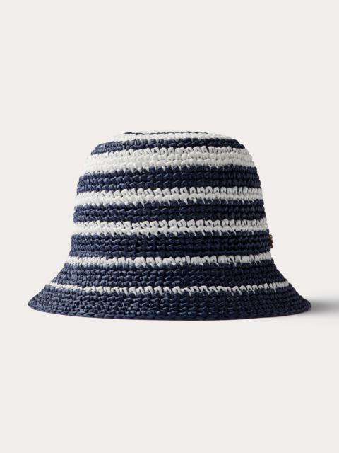 Valentino VLOGO THE BOLD EDITION BUCKET HAT IN RAFFIA