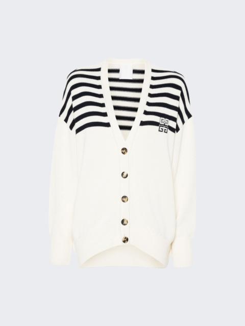 Givenchy 4g Striped Cardigan White And Navy