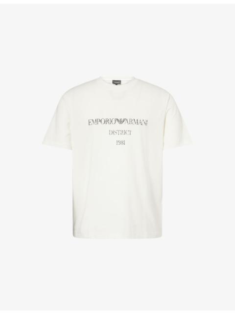 EMPORIO ARMANI Milano Text-Print Cotton T-Shirt
