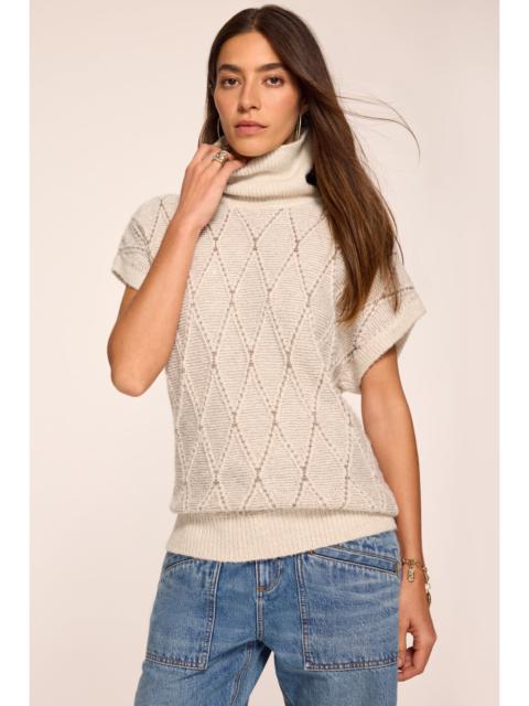RAMY BROOK Blair Argyle Funnel Neck Designer Sweater